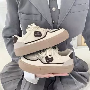 Удобные кроссовки Forrest Gump на платформе для женщин, весна и осень, универсальные, новые, ретро, белые, повседневные, для сноубординга 35