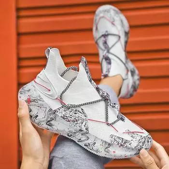 Удобные кроссовки мужские летние легкие дышащие уличные мужские повседневные туфли мужские дизайнерские спортивные студенческие туфли на толстой подошве 42 серый