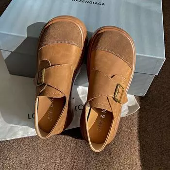 Удобные кроссовки на среднем каблуке без застежек, однотонные, для взрослых, 2024 г., высококачественная женская обувь с пряжкой, весна/осень, женская вулканизированная обувь 35 светло-коричневого