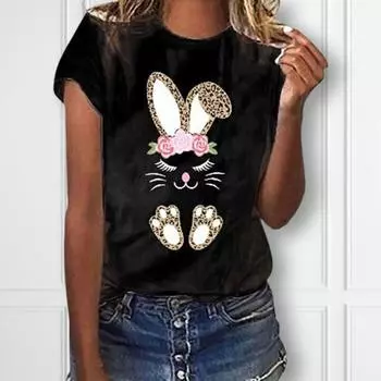 Удобные летние футболки с принтом, удобные тонкие M чёрный