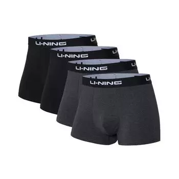 Удобные мягкие шорты-боксеры с логотипом серии Li Ning Fitness, 4 пары, мужские шорты ANKS001-6 M