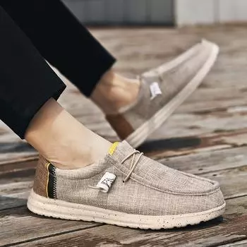 Удобные мужские лоферы-кеды без застежек - модные кроссовки с дышащими сетчатыми вставками и мягкими стельками для ходьбы 40 хаки