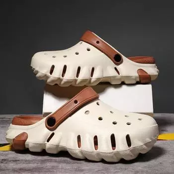 Удобные мужские сабо-слипоны на мягкой подошве для прогулок, активного отдыха и пляжные сандалии 36 белый