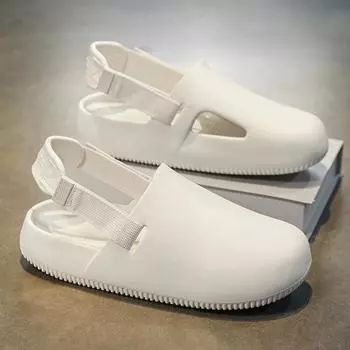 Удобные мужские тапочки, простые повседневные износостойкие модные классические летние тапочки с круглым носком для мужчин, уличные мужские сандалии 40