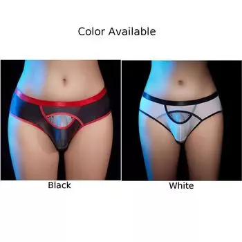 Удобные мужские трусы, эластичные глянцевые трусики с открытием