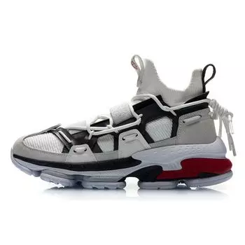 Удобные нескользящие легкие повседневные туфли средней высоты Li Ning серии CF, повседневные туфли унисекс серо-белого цвета AGCP339-4 41