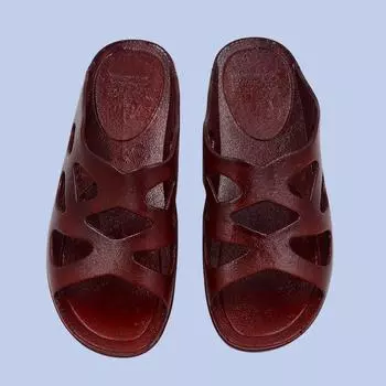 Удобные нескользящие тапочки с масляным покрытием для пожилых людей: Износостойкие домашние и уличные сандалии для ванной комнаты для пожилых женщин 41 бордовый