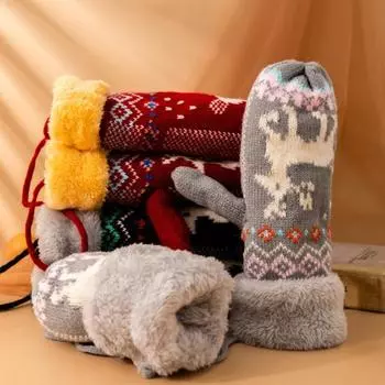 Удобные перчатки для всех пальцев, приятные для кожи, не легко деформируемые женские, мягкие, приятные для кожи, трикотажные перчатки серый