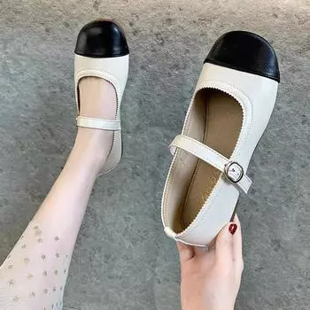 Удобные плоские цветные женские туфли из кожи, летние модные повседневные туфли Мэри Джейн с пряжкой на ремне, большие размеры 35 светло-синий