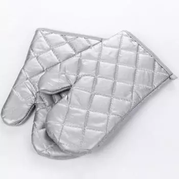 Удобные противоожоговые износостойкие кухонные рукавицы с серебряным покрытием, приготовленные в микроволновой печи, для изоляционных рукавиц для пикника серебряный