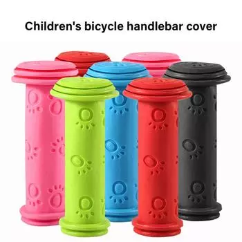 Удобные ручки для руля велосипеда, нескользящая текстура и простая установка, цветные ручки для детского трехколесного велосипеда чёрный