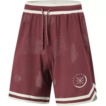 Удобные шорты Li Ning Wade Series с цветным принтом и буквами, свободные, со шнуровкой, с пятью точками, мужские шорты темно-фиолетового цвета AAPU065-5 2XL