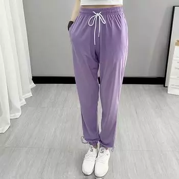 Удобные спортивные брюки. Женские свободные и тонкие брюки для фитнеса для бега. Летние тонкие быстросохнущие брюки для йоги большого размера. 6XL чёрный