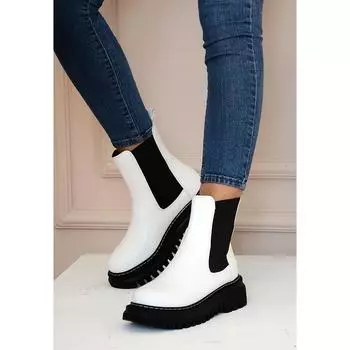 Удобные стильные женские сапоги на высокой подошве с эластичной резинкой 31-1470-22Кожа