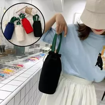 Удобные сумки для переноски бутылок с водой, сумка-держатель для стакана, холщовая сумка для чашки, переносной держатель для кружки, чехол для аквафласка, аксессуар бежевый