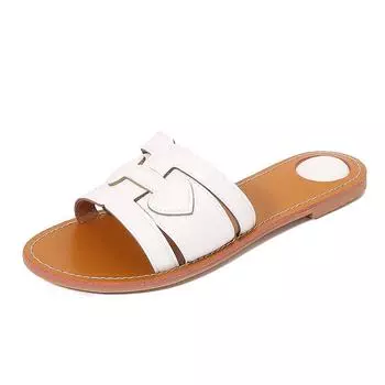 Удобные тапочки женские летние верхние туфли 2024 новые мягкие нескользящие плоские тапочки красивые классные женские для отдыха простые пляжные 36 чёрный