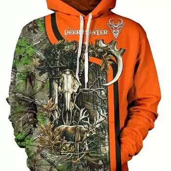 Удобные толстовки с принтом «Охотник на оленей», модная толстовка с капюшоном, мужская одежда, повседневная толстовка с капюшоном, уличная мода, осенний стиль Тики S