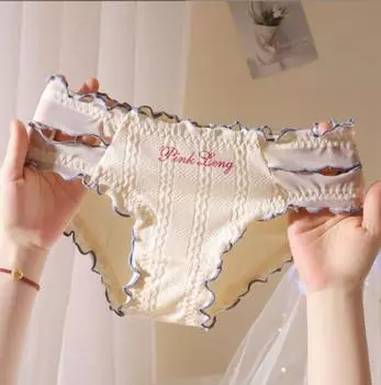 Удобные трусики из молочного хлопка для женщин, сексуальные трусы, дышащие гладкие женские трусы, высокоэластичное нижнее белье, женское