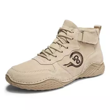 Удобные замшевые кожаные туфли, мужские мокасины, повседневная прогулочная обувь для мужчин, кроссовки 38 бежевый