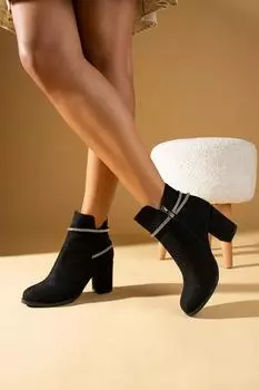 Удобные женские замшевые ботинки Stony на теплой подкладке на молнии B01-70-23Замша