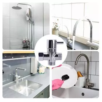 Удобный 3-ходовой адаптер для воды, практичное 3-ходовое крепление для душа, 3-ходовой распределительный клапан G1/2 дюйма, латунные переключатели для душа серебряный