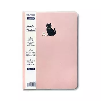 Удобный блокнот B6 Cat Cat Notebook 188 x 131 мм 80 страниц 5-миллиметровая сетка Легкая виниловая обложка GCPRESS (Счастливый мотив) [754-00]