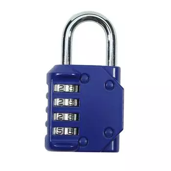 Удобный четырехзначный кодовый замок без ключа: Для использования на открытом воздухе, подходит для школьных спортзалов, фитнес-замков One Size темно-синий