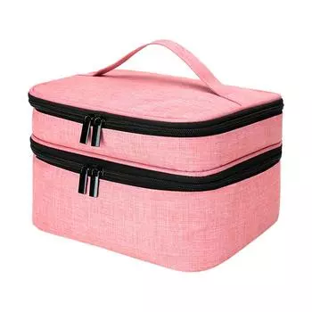 Удобный для хранения и доступа футляр для переноски лака для ногтей, удобный и организованный, прочный, легко носить с собой чёрный