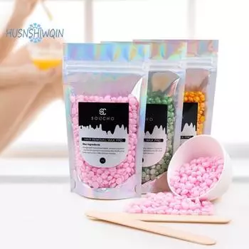 Удобный для путешествий кокосовый воск — 100 г/пакет. Ручная эпиляция, без канифоли, идеально подходит для домашнего использования. белый