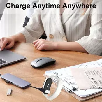 Удобный для путешествий магнитный зарядный адаптер USB C, решение для быстрой зарядки Band 8 и часов, разъем под углом 90 градусов