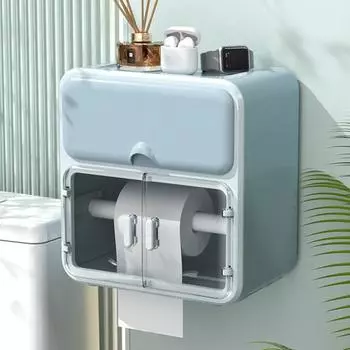 Удобный футляр для туалетной бумаги с двойным зубчатым выходом, двухслойный дизайн для хранения белый