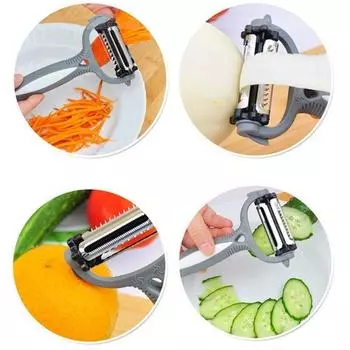 Удобный гаджет для дыни, инструмент для нарезки овощей, фруктов, картофеля, моркови, терка, многофункциональная вращающаяся на 360 градусов кухонная резак оранжевый