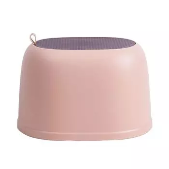 Удобный и практичный табурет для ванной комнаты с противоскользящим покрытием Красиво оформленный переносной табурет с противоскользящим покрытием Детский пластиковый табурет baby голубой