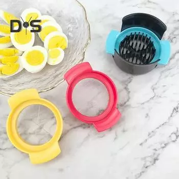Удобный инструмент для нарезки яиц с ручкой. Практичные кухонные инструменты из металлической проволоки 3-в-1. Мини-яйцерезка. разноцветный