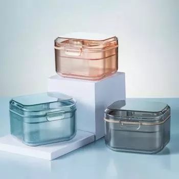 Удобный компактный многоцелевой пищевой контейнер для ванны для протезов абрикосовый