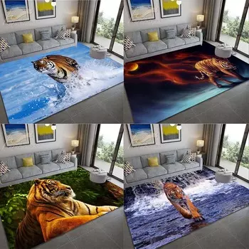 Удобный коврик для спальни с леопардом, тигром, львом, кошкой, нескользящий ковер, большой коврик для гостиной, ковер 40x60cm