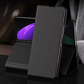 Удобный кожаный чехол-кошелек для Samsung Galaxy Z Fold 3 4 Fold4 Fold3 Fold2 5g Fold 2 противоскользящие чехлы-сумки для телефонов for Samsung Z Fold 4 коричневый