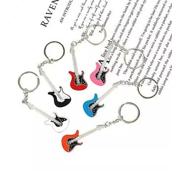 Удобный многоцелевой рюкзак с орнаментом, прочный мультяшный брелок для ключей с гитарой, подвеска для уличного брелка красный