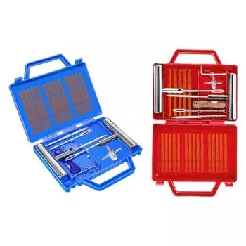 Удобный набор инструментов для ремонта шин, подходящий для автомобилей, грузовиков, мотоциклов, удобно хранится в переносном ящике