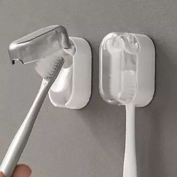 Удобный настенный держатель для зубных щеток, откидная крышка, выдвижная зубная щетка, пылезащитный чехол, не требующий проколов, инструмент для хранения в ванной комнате
