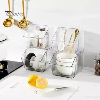 Удобный настенный двухслойный органайзер для чайных пакетиков, кухонные шкафы, органайзер для чайных пакетиков и сахара, товары для дома белый