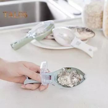 Удобный очиститель для удаления рыбной чешуи, очиститель для рыбной чешуи, скребок в форме рыбы с контейнером для хранения для домашней кухни зелёный