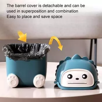 Удобный откидной верх, держите в чистоте, широкое ведро для хранения мусора в спальне, канистра для общежития темно-синий