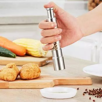 Удобный портативный прочный ручной пресс для приготовления пищи, шлифовальный инструмент, кухонный аксессуар, соляная мельница серебряный