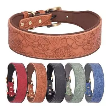 Удобный PU ремешок на шею для домашних животных, дышащее ожерелье для щенков, модные мягкие ошейники для собак на открытом воздухе M чёрный