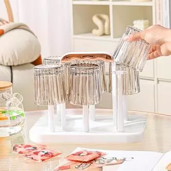 Удобный с ручкой для хранения, водонепроницаемая стеклянная тарелка для питья, инструмент для хранения подстаканника, кухонный инвентарь, держатель для сливной чашки