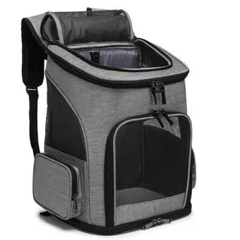 Удобный сетчатый рюкзак для домашних животных, переноска для кошек, сумки для собак, складная дышащая переноска для домашних животных, переноска для домашних животных серый