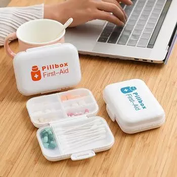 Удобный широко используемый прочный креативный двухслойный дозатор для таблеток с восемью сетками, коробка для хранения витаминов розовый