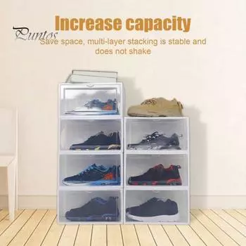 Удобный штабелируемый ящик для хранения обуви в общежитии с гладкими краями, сумка для печати, ящик для хранения обуви в общежитии, хозяйственные принадлежности