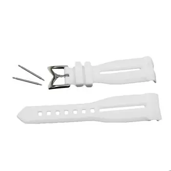 Удобный силиконовый резиновый ремень шириной 24 мм. Сменный ремень с 2 пружинными стержнями. Совместим с моделью GAGA MILANO размером 48 мм!! Белый/Белый мужской